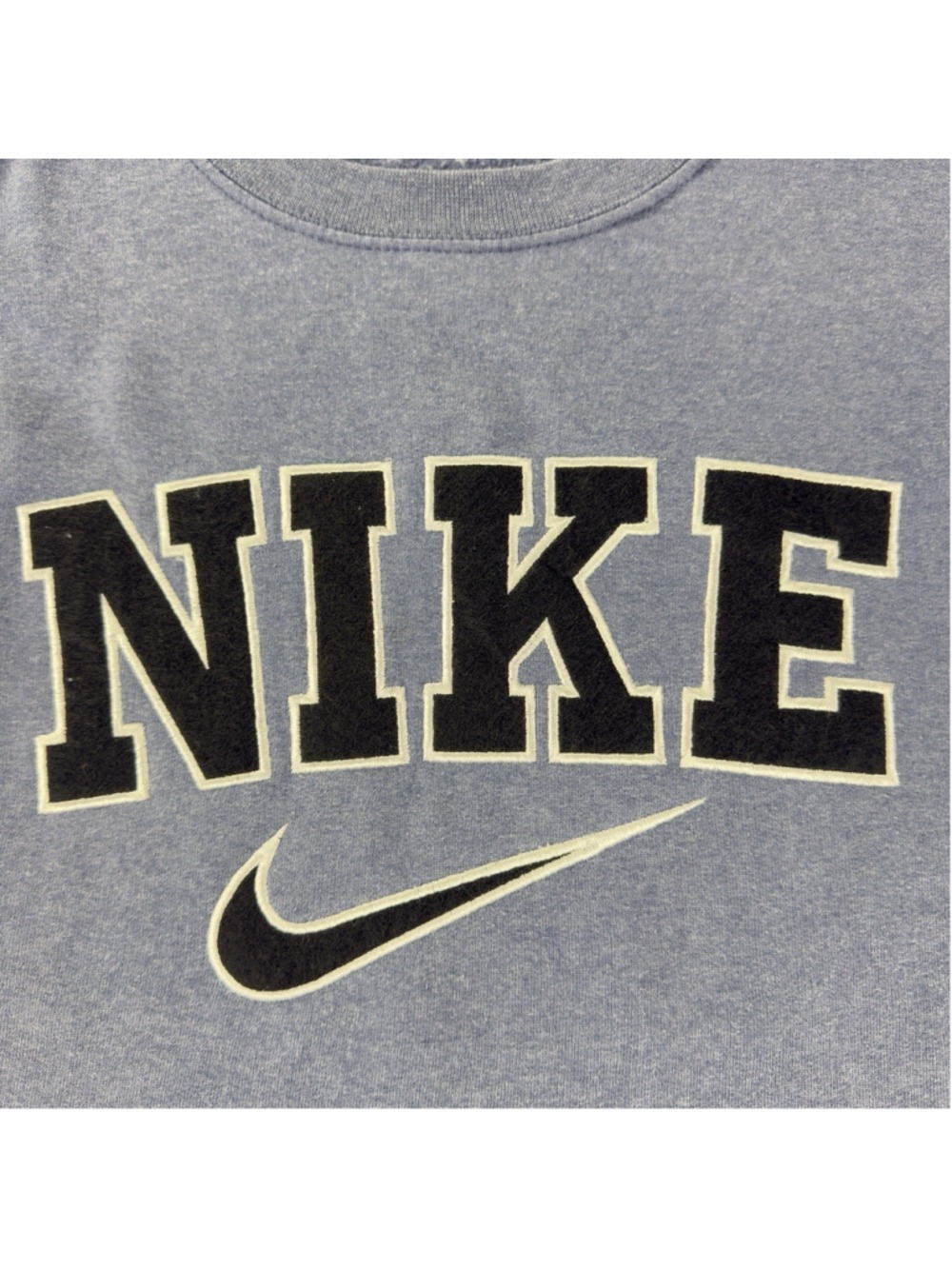 Vintage Nike Men's Size Large Reworked Blue Retro Fleece Crewneck Sweater - Picture 6 of 11
